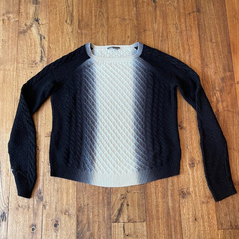 Vince Wool and Cashmere Sweater (Black and Cream) - Small